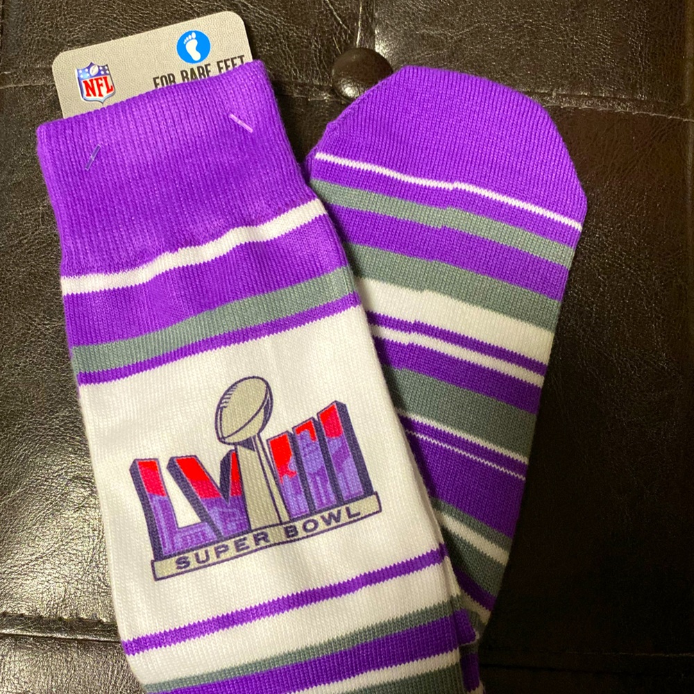 Super Bowl LVIII stripe logo socks